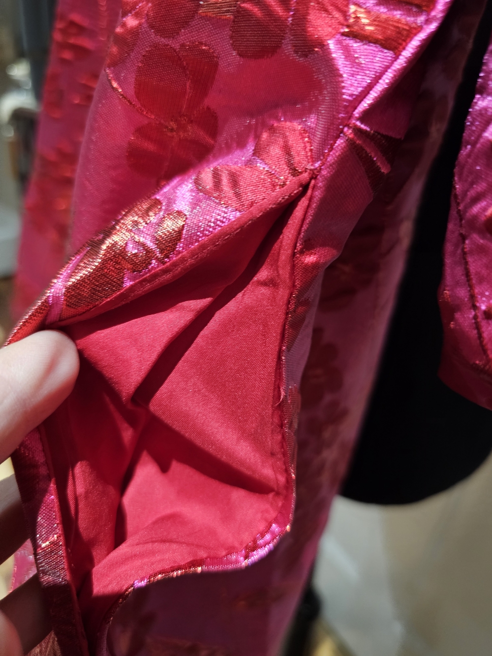 JODIFL Metallic Hot Pink Floral Dress - NWT, Size L - Picture 3 of 9